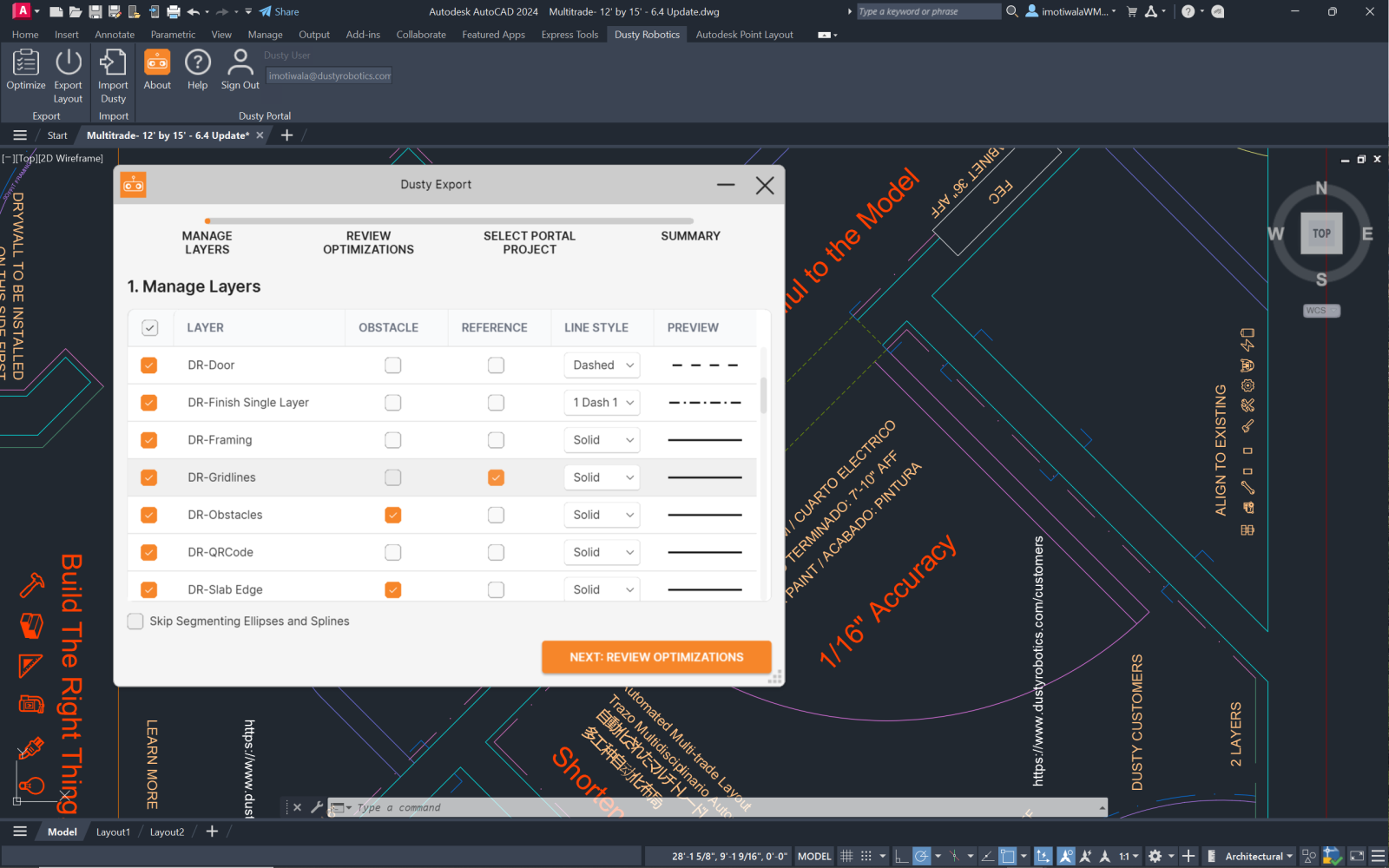 Dusty Robotics AutoCAD Plugin